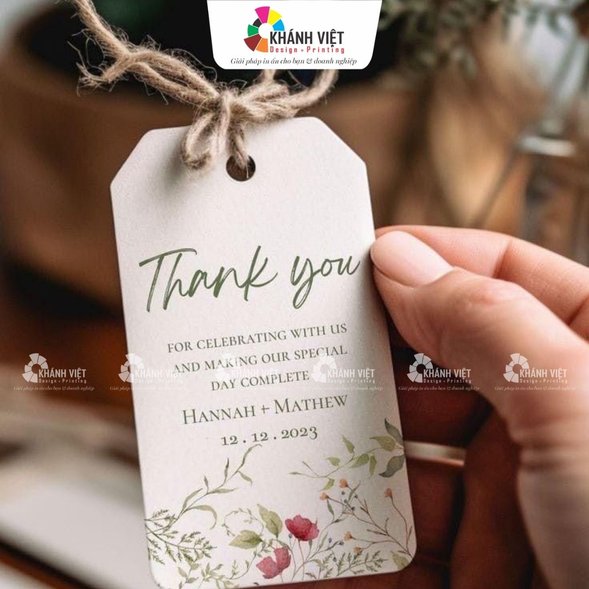 Tag quà tặng kèm lời cảm ơn