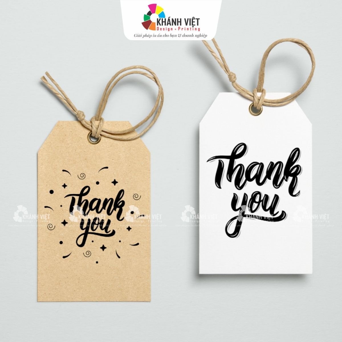 Tag cảm ơn kèm với các hộp quà
