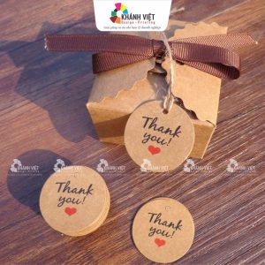 Tag quà tặng tròn từ giấy Kraft