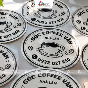 In tem dán ly cafe giá rẻ TPHCM