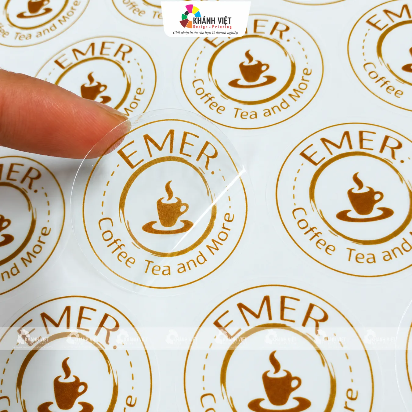 Mẫu decal trong dán ly cafe