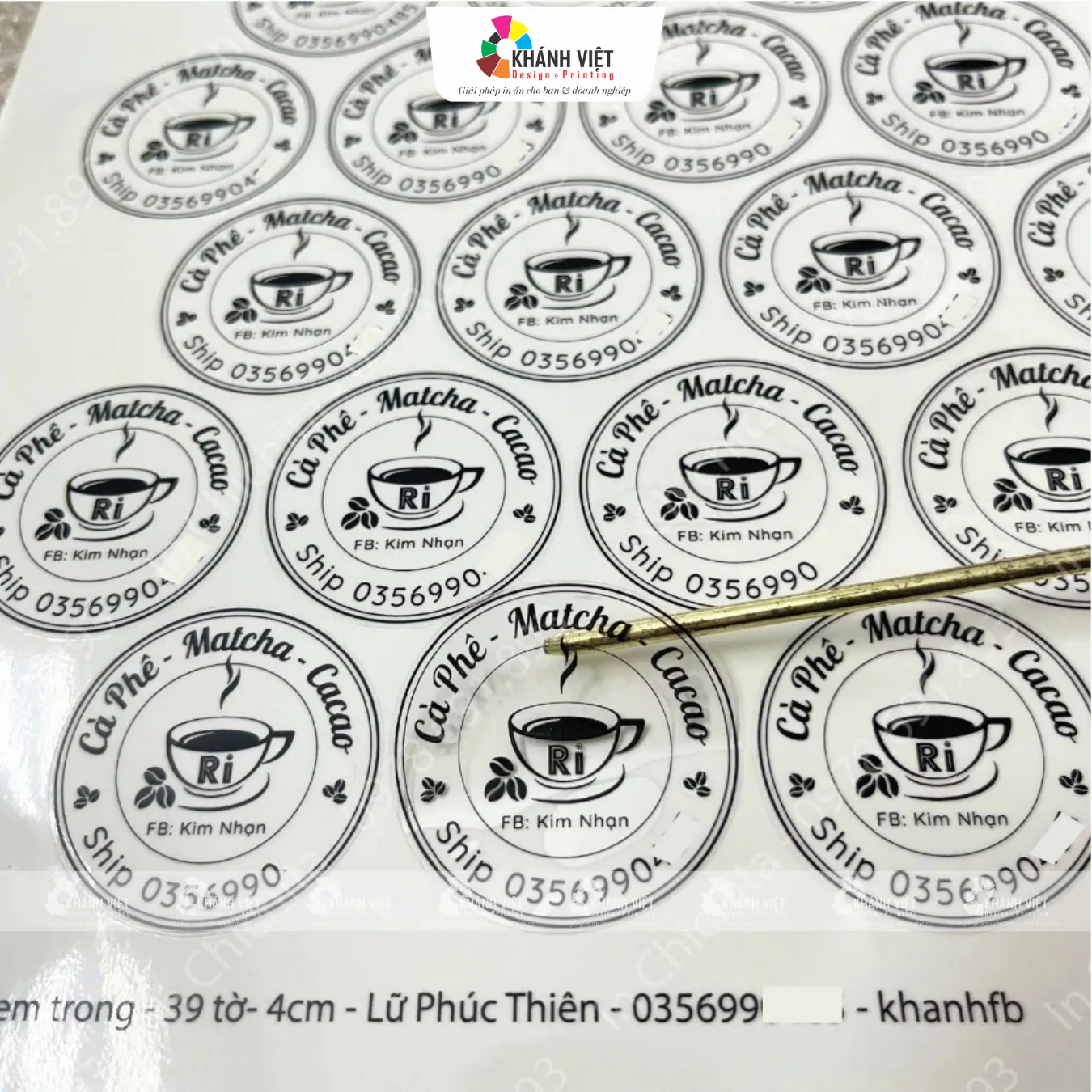 Mẫu in tem dán ly decal trong