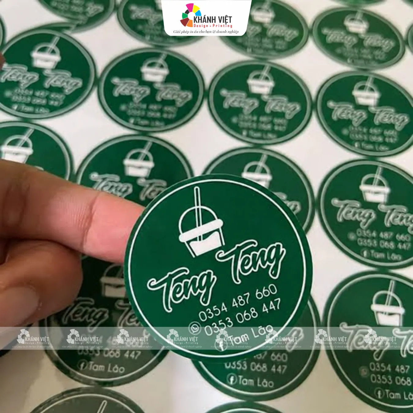Mẫu tem giấy dán ly cafe