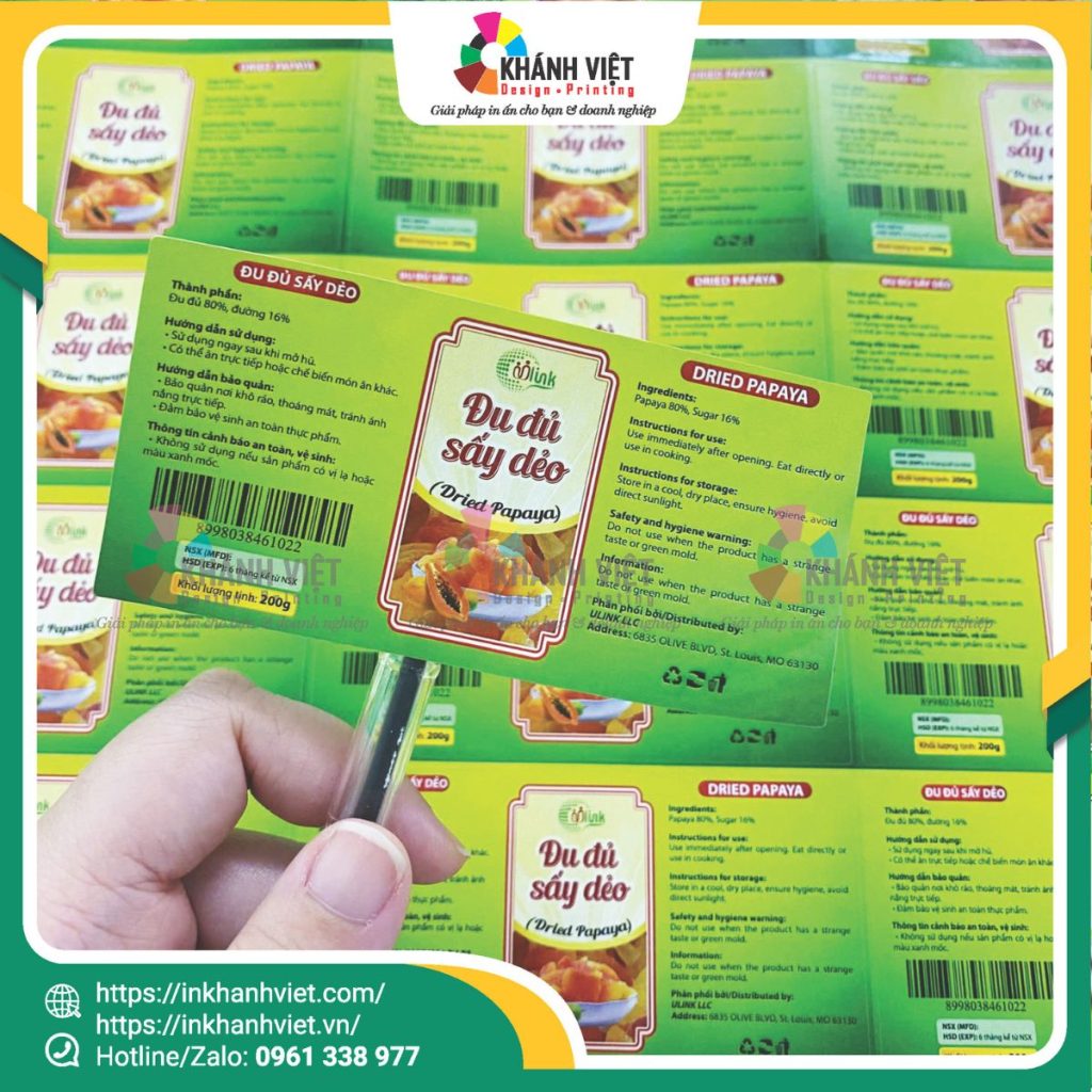 Tem nhãn mứt đu đủ