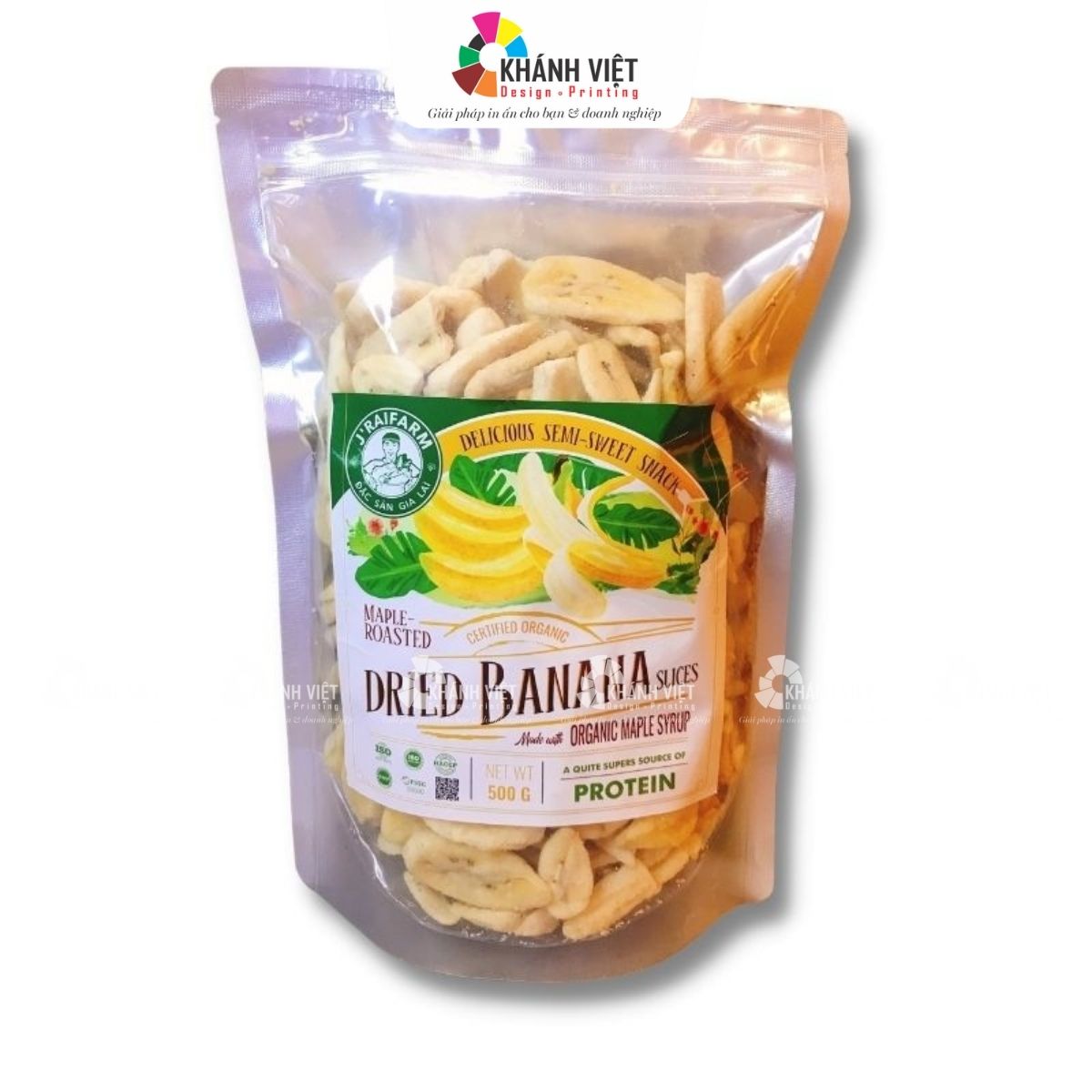 Nội dung bắt buộc trên tem chuối sấy  