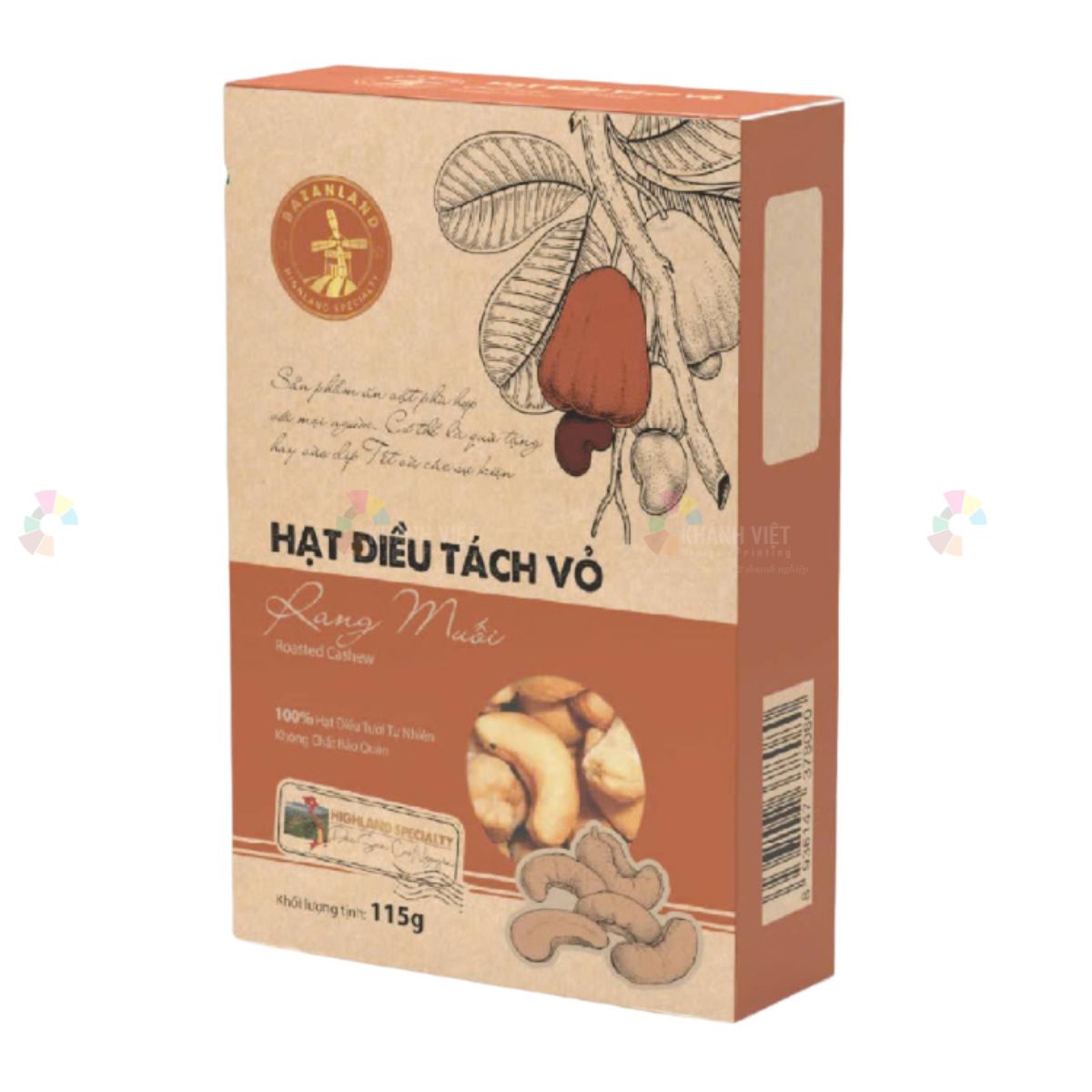 Hộp đựng hạt điều tách võ bằng giấy