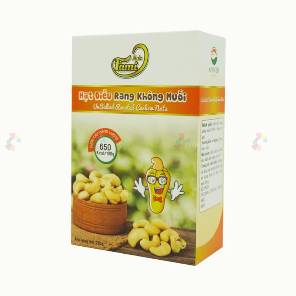 Hộp hạt điều đẹp, thiết kế chỉn chu