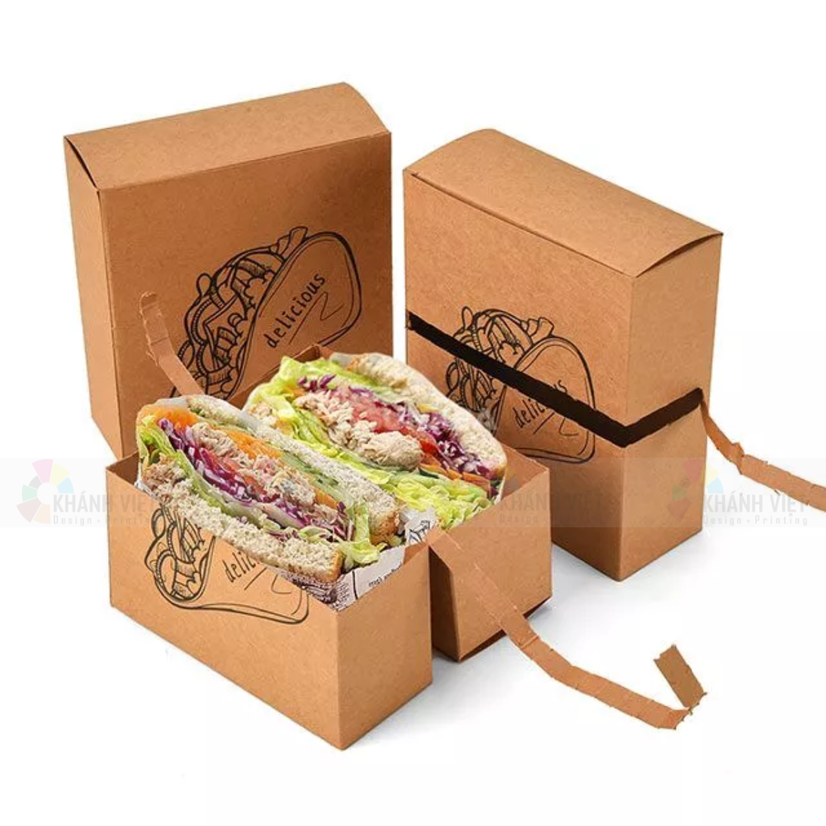 Hộp vuông đựng bánh sandwich