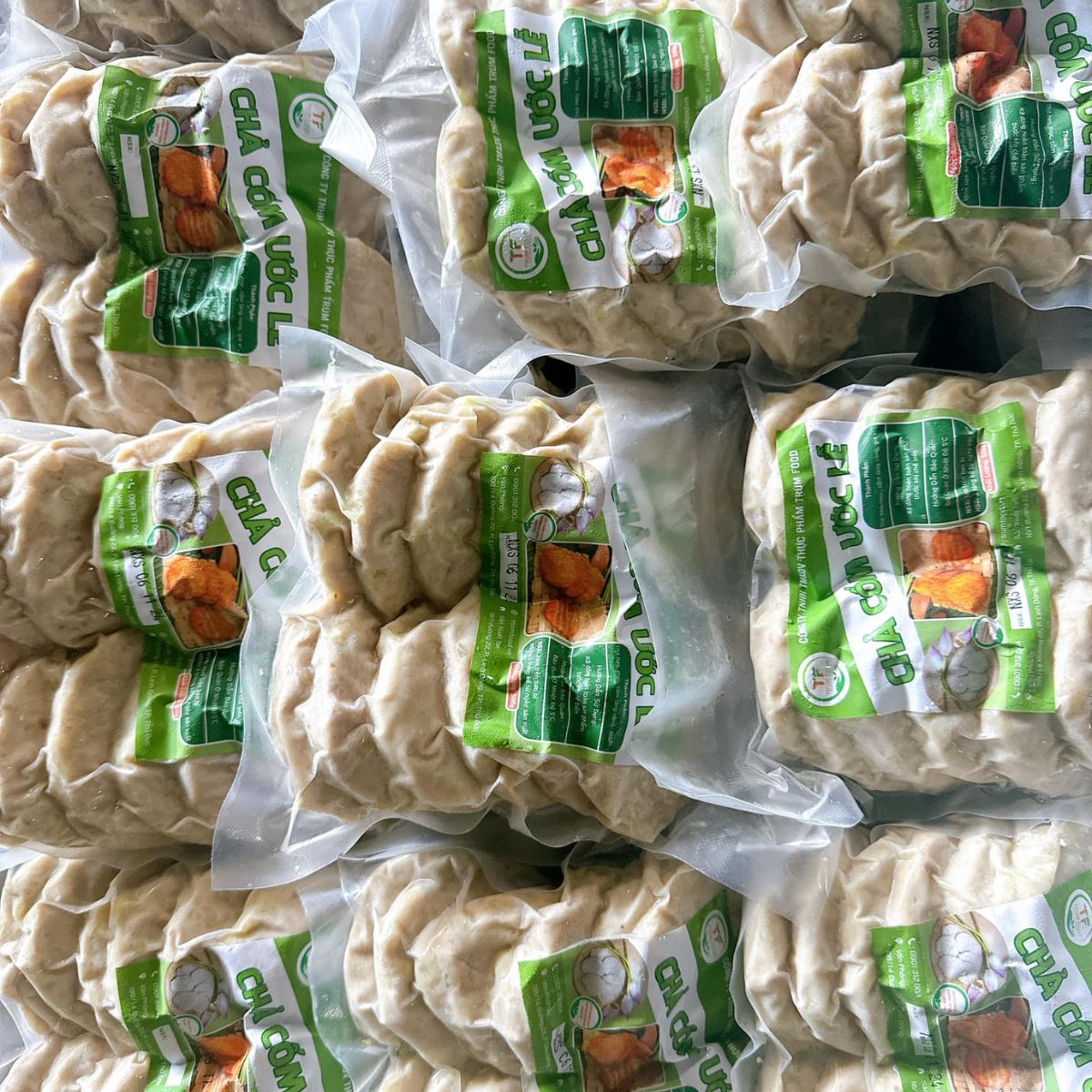 Mẫu tem dán bao bì chả cốm