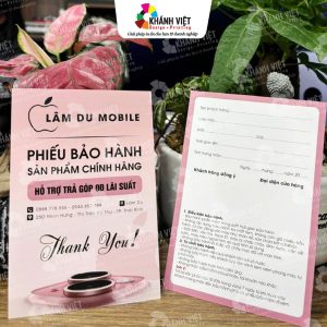 Phiếu bảo hành sản phẩm chính hãng