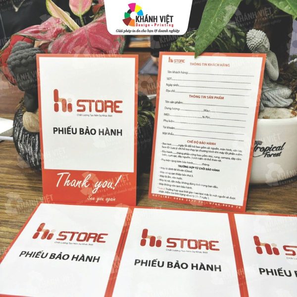 Phiếu bảo hành cho các cửa hàng