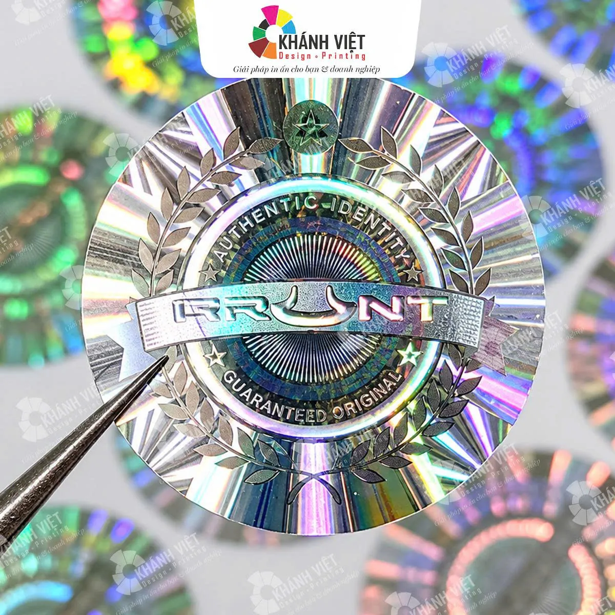 In decal 7 màu từ hologram nền bạc