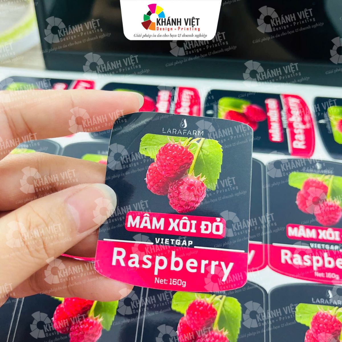 Tem nhãn quả mâm xôi