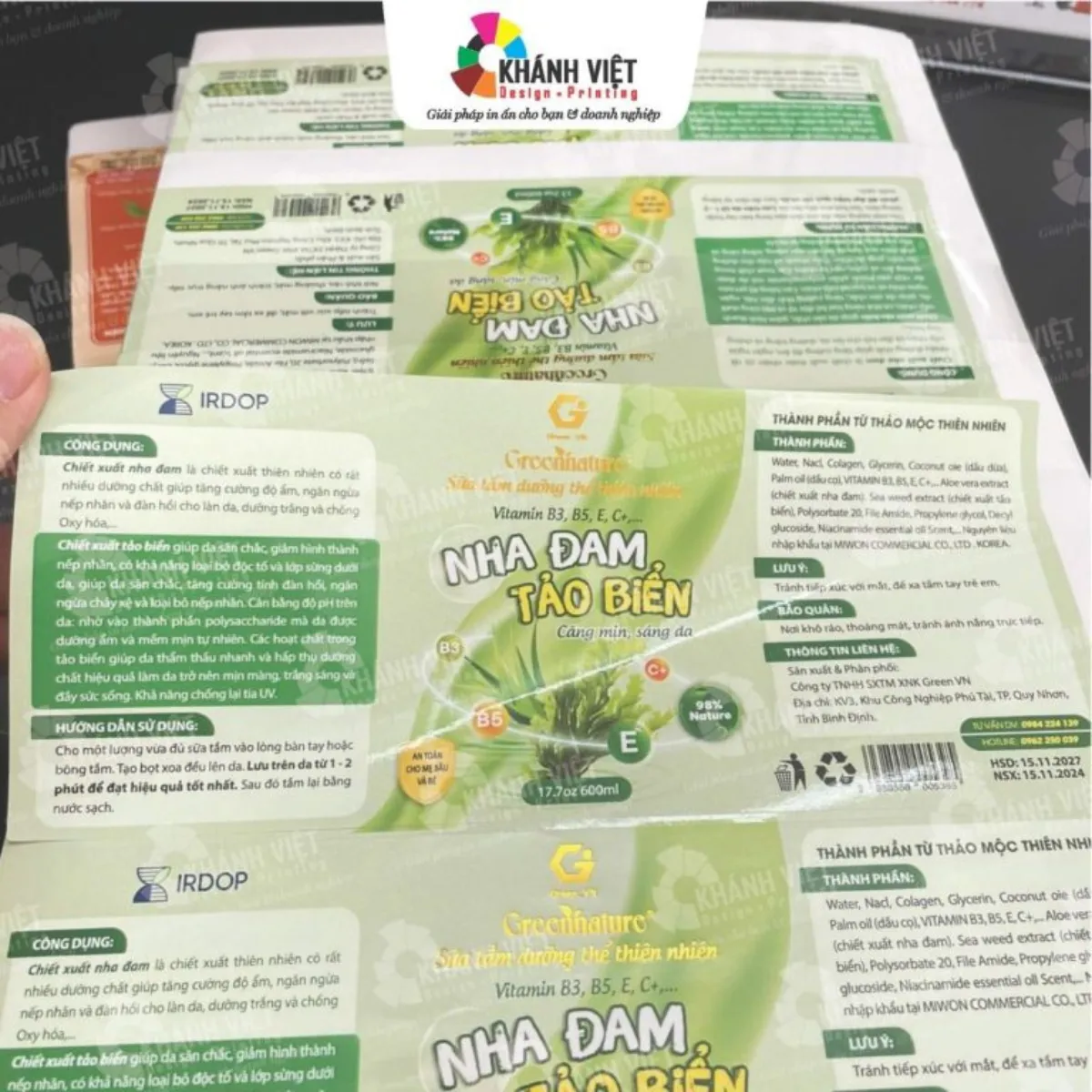 In tem nhãn mỹ phẩm decal nhựa chống nước