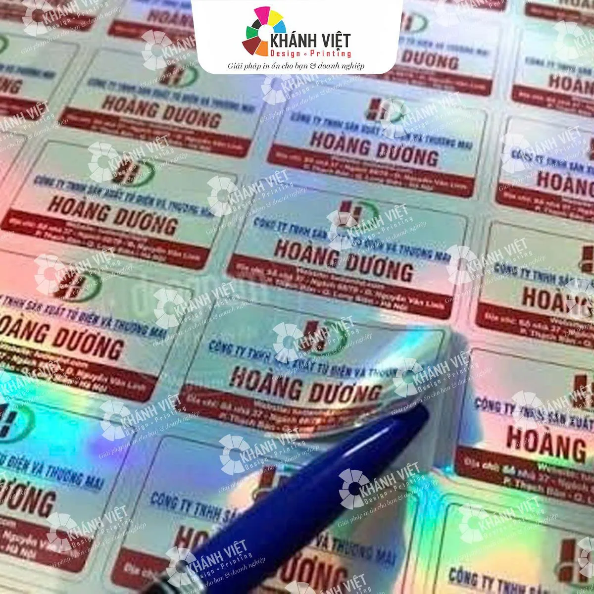 Mẫu tem hologram hình chữ nhật