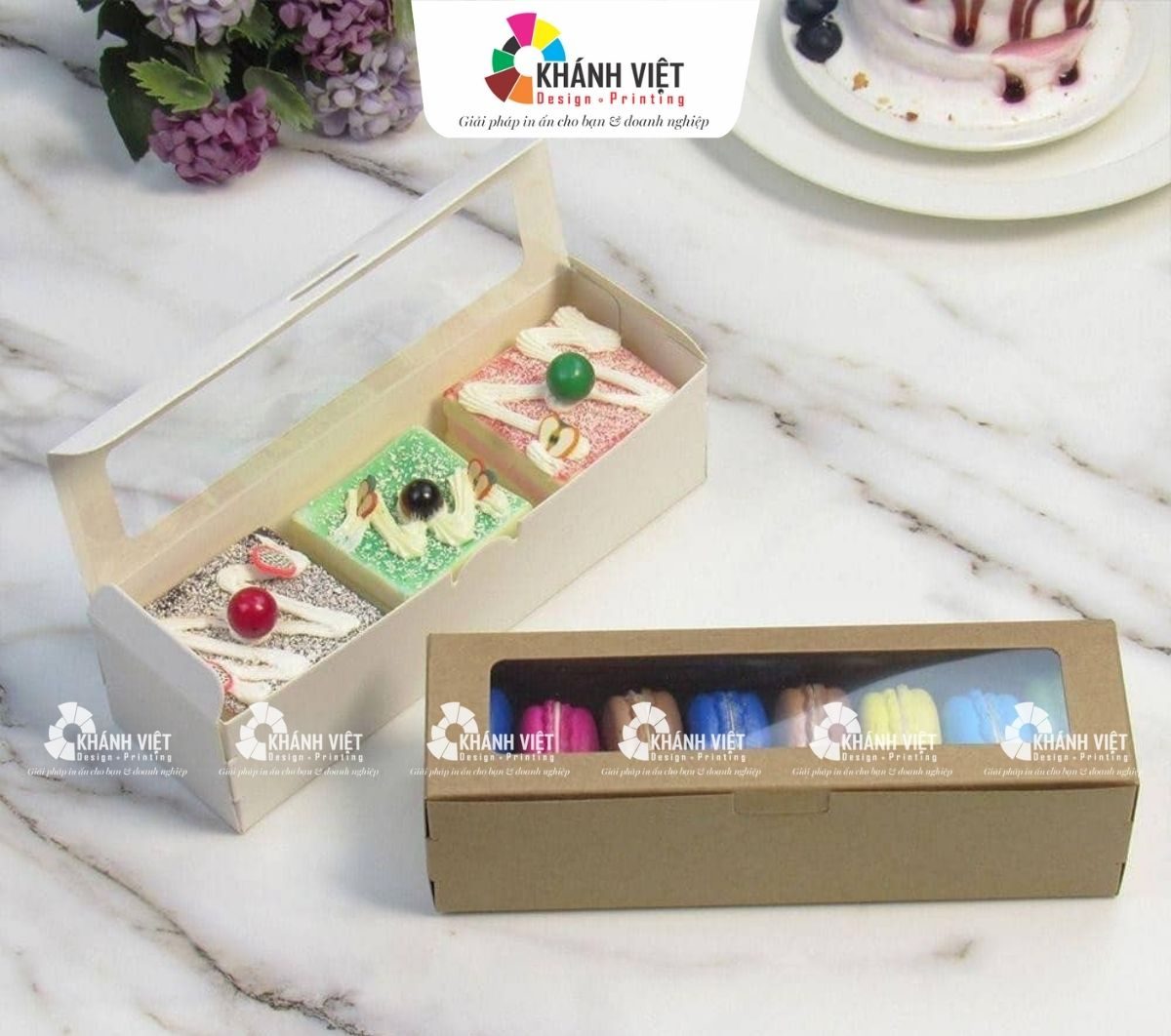 Chất liệu dùng để in hộp bánh macaron 