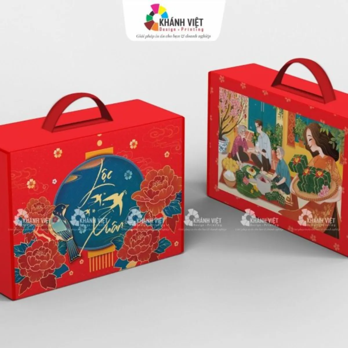 In hộp quà tết có quai xách