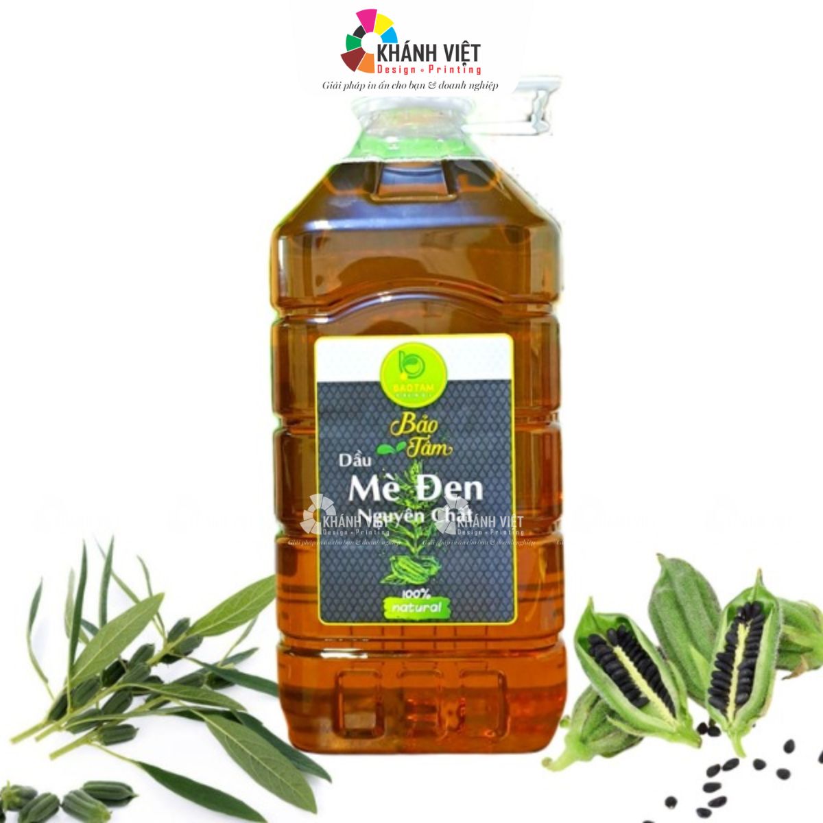 Tem nhãn dầu ăn, dầu lạc, dầu thực vật đẹp - 015