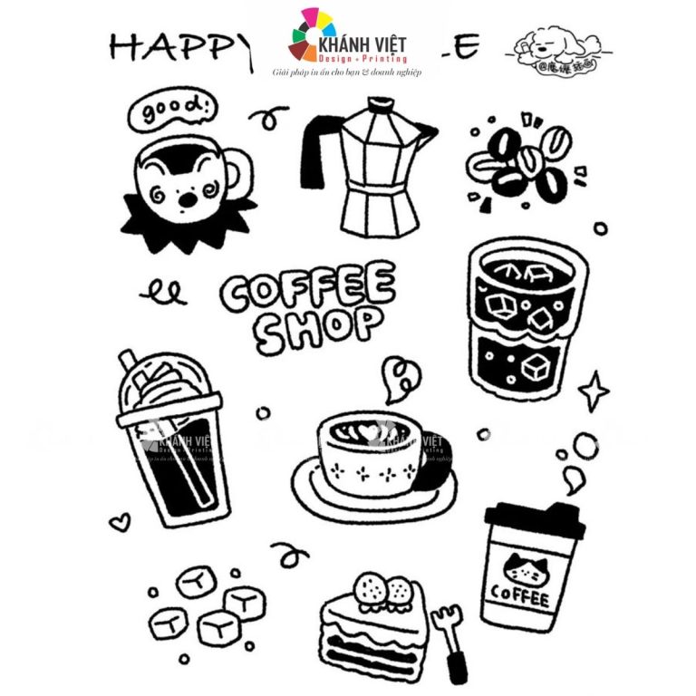 55+ Mẫu Sticker Trắng Đen Đẹp, Cực Nét, Ấn Tượng