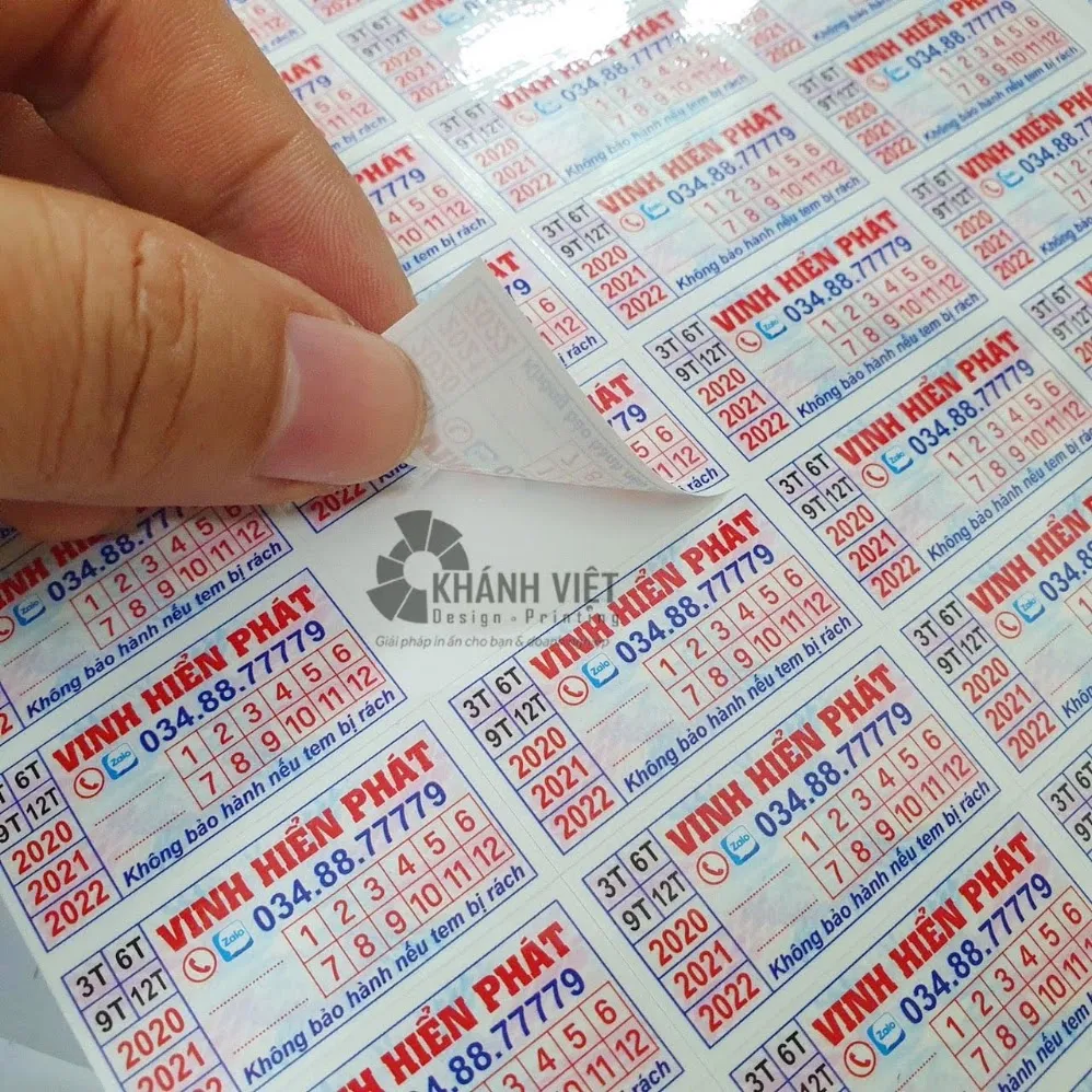 Tem bảo hành không thể tái sử dụng nguyên vẹn