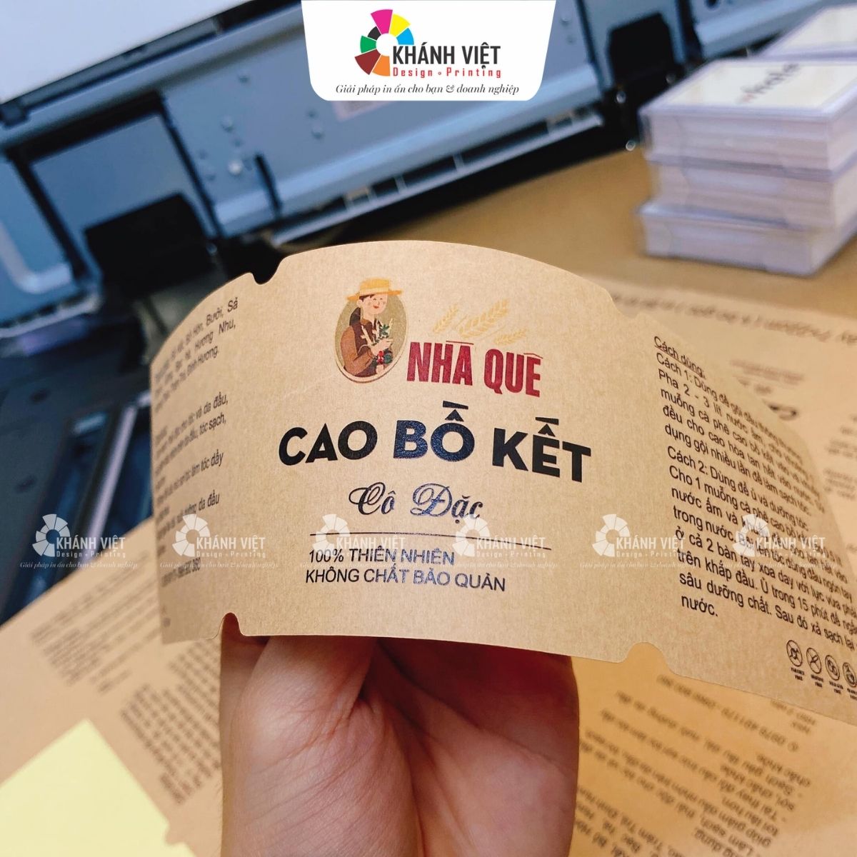 Tem thương hiệu bằng decal Kraft