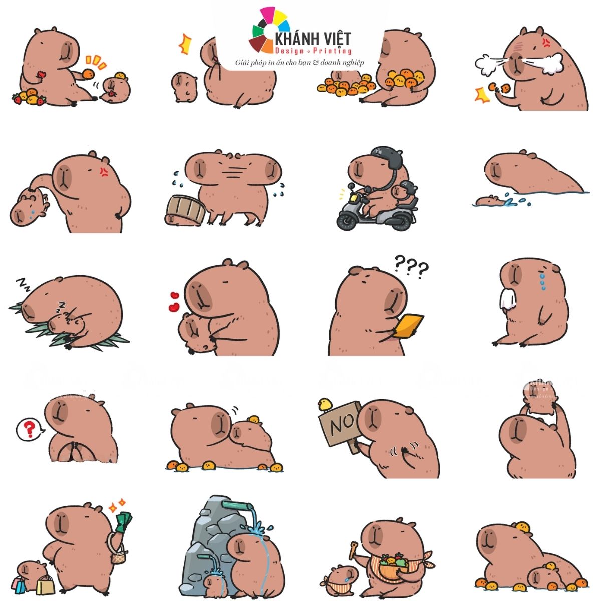 Sticker chuột lang nước Capybara cute - 4