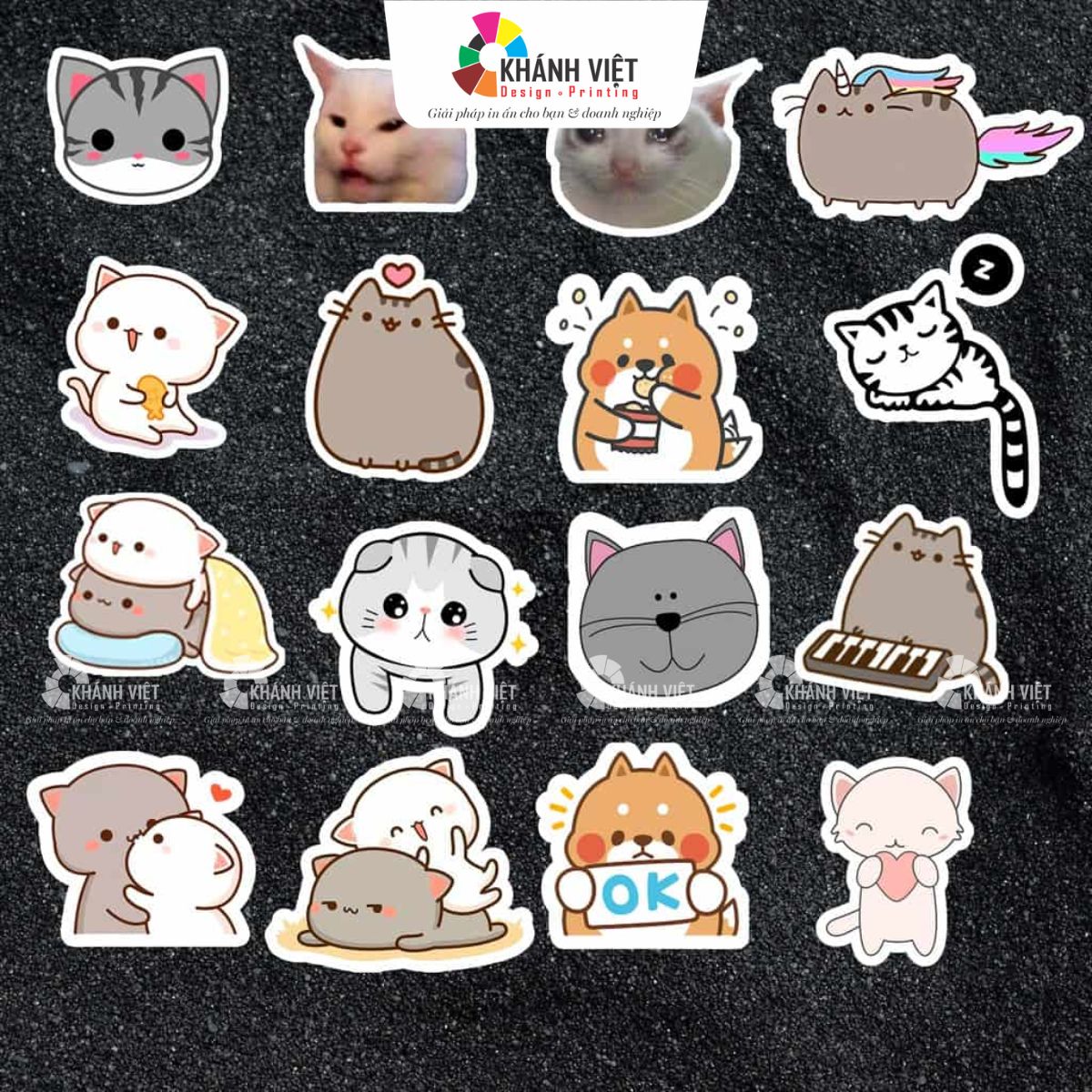 Sticker mèo con cute và ngộ nghĩnh