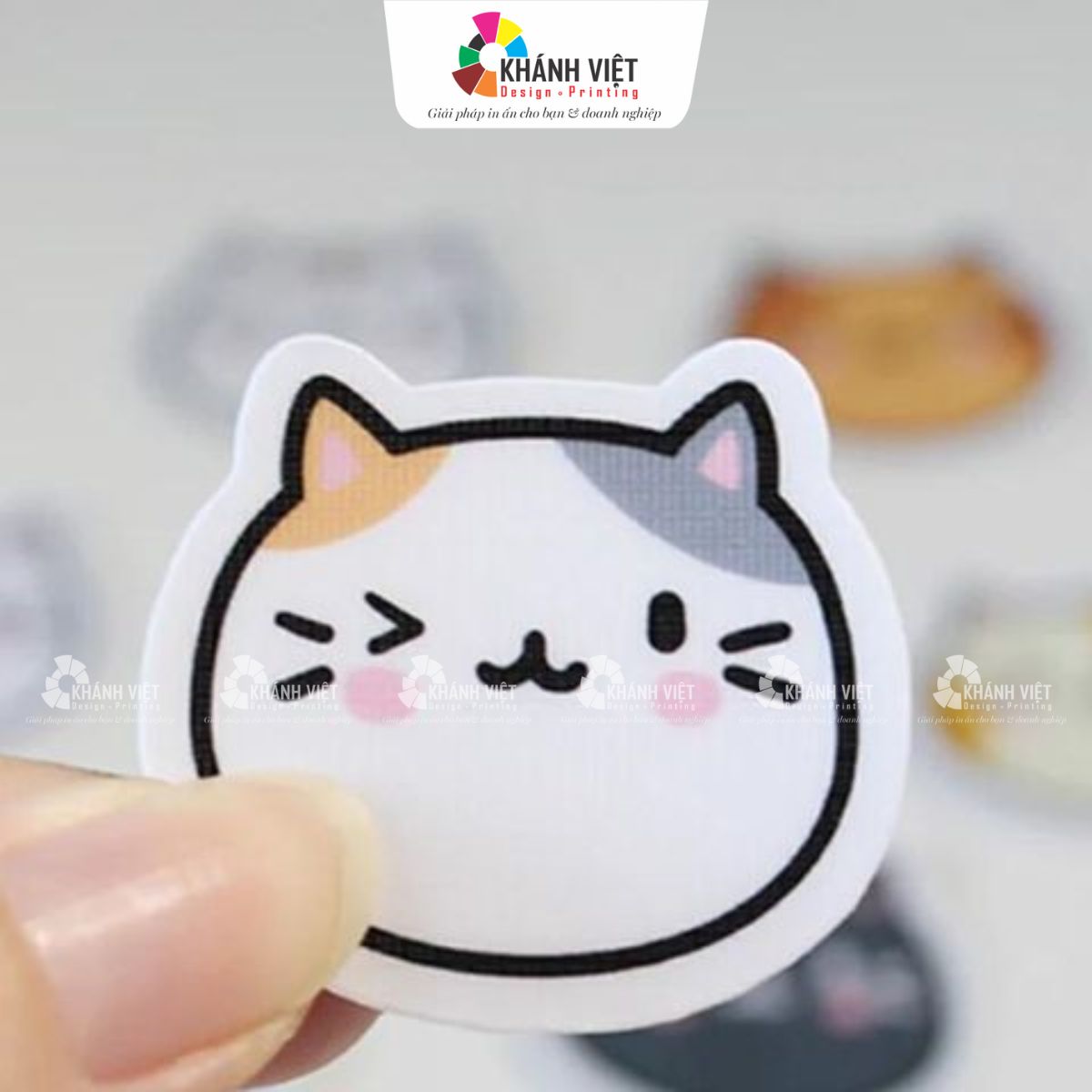 Sticker đầu mèo dễ thương