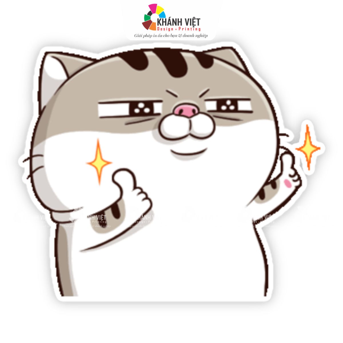 Sticker mèo ami thả like