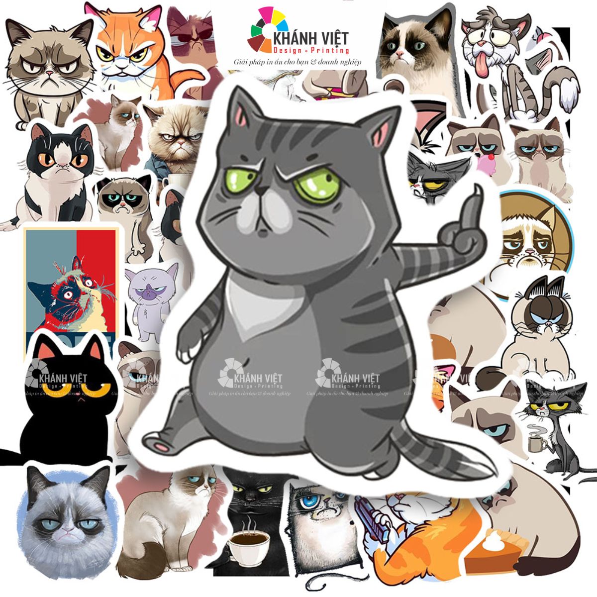 Sticker mèo hổ báo