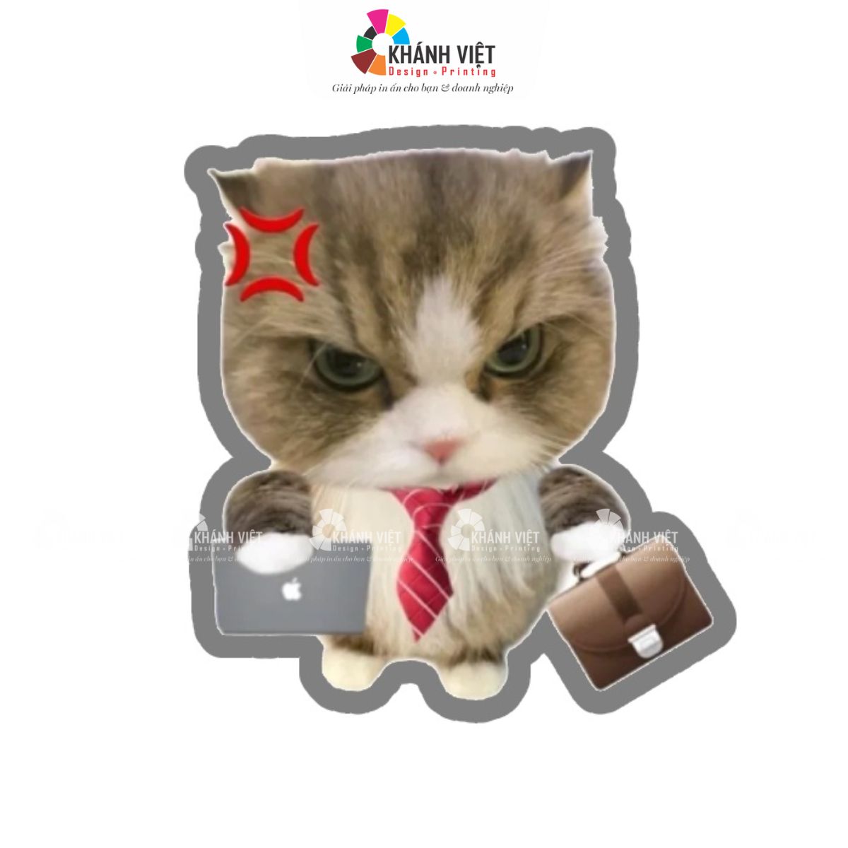 Sticker mèo nhỏ cute đi làm