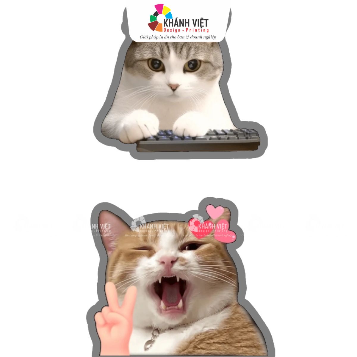Sticker mèo nhỏ cute đi làm, đáng yêu