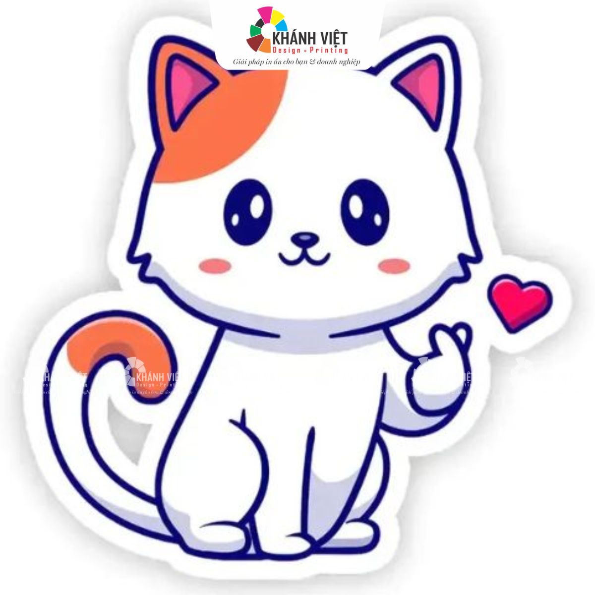 Sticker mèo bắn tim