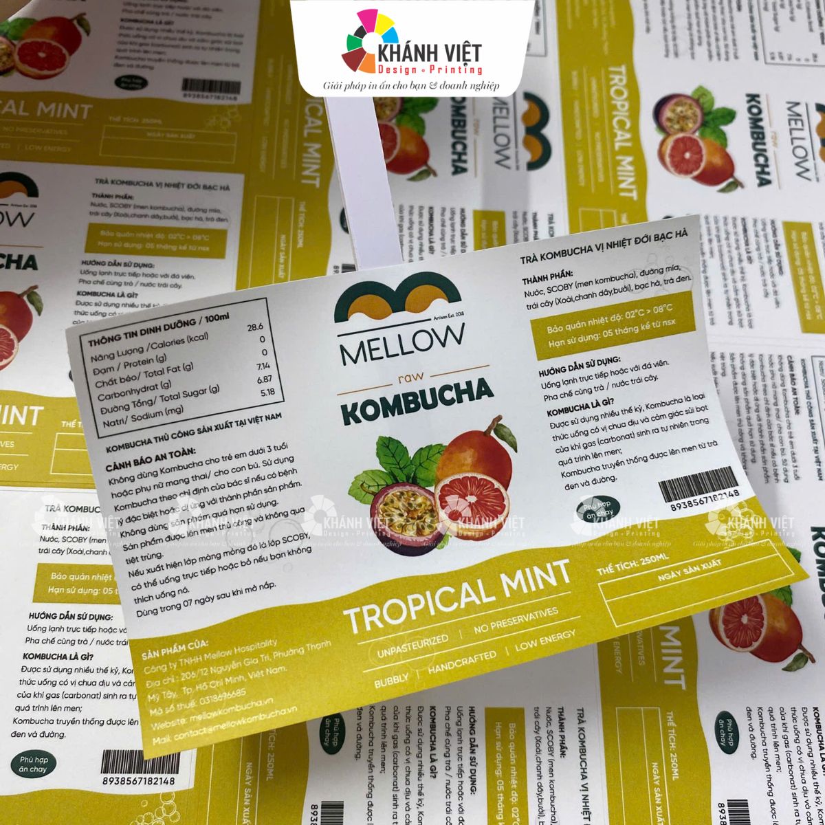 Tem dán chai kombucha đẹp, chuyên nghiệp - 3