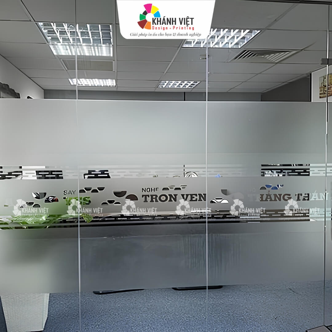 In decal mờ cho văn phòng, công ty