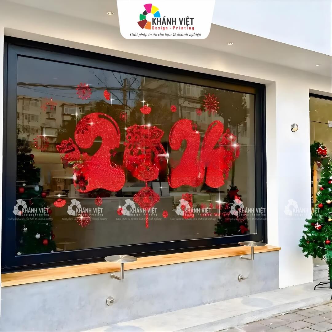 In decal dán kính trang trí 