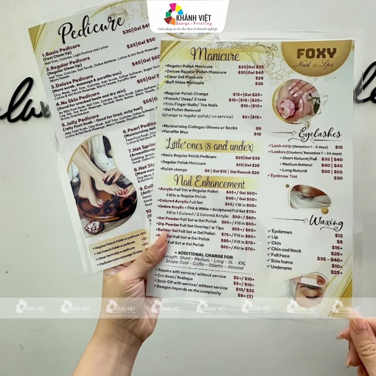 Menu giấy ép plastic 2 mặt - Mẫu 18