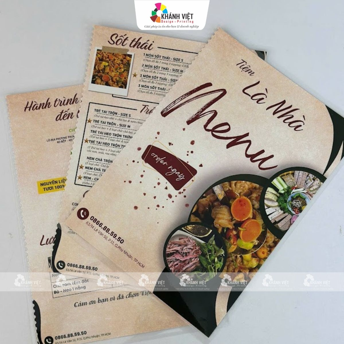 Menu giấy ép plastic 2 mặt - Mẫu 20