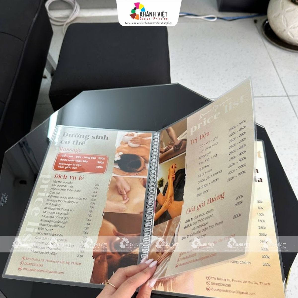 Menu giấy ép plastic 2 mặt - Mẫu 3