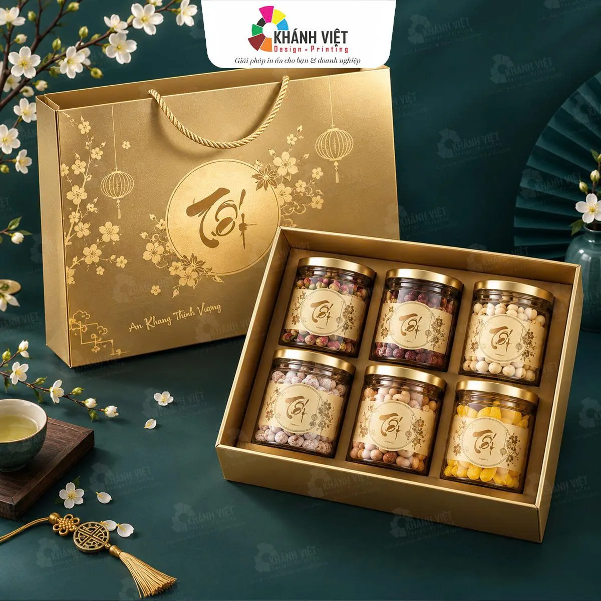 In hộp quà tết doanh nghiệp có quai xách