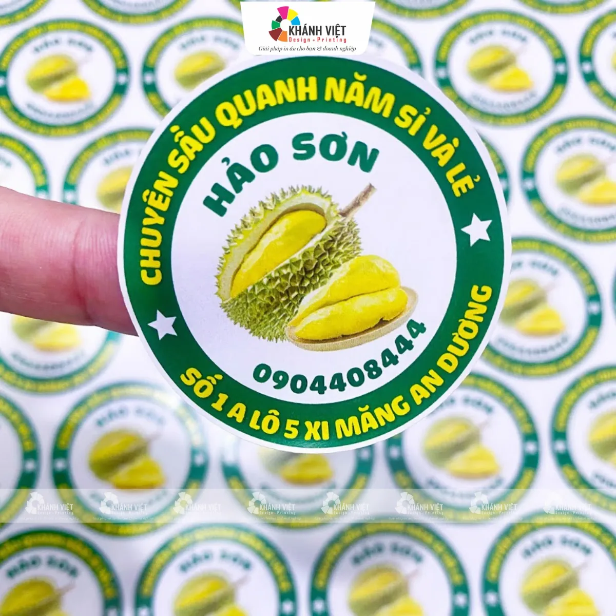 Mẫu tem dán trái sầu riêng