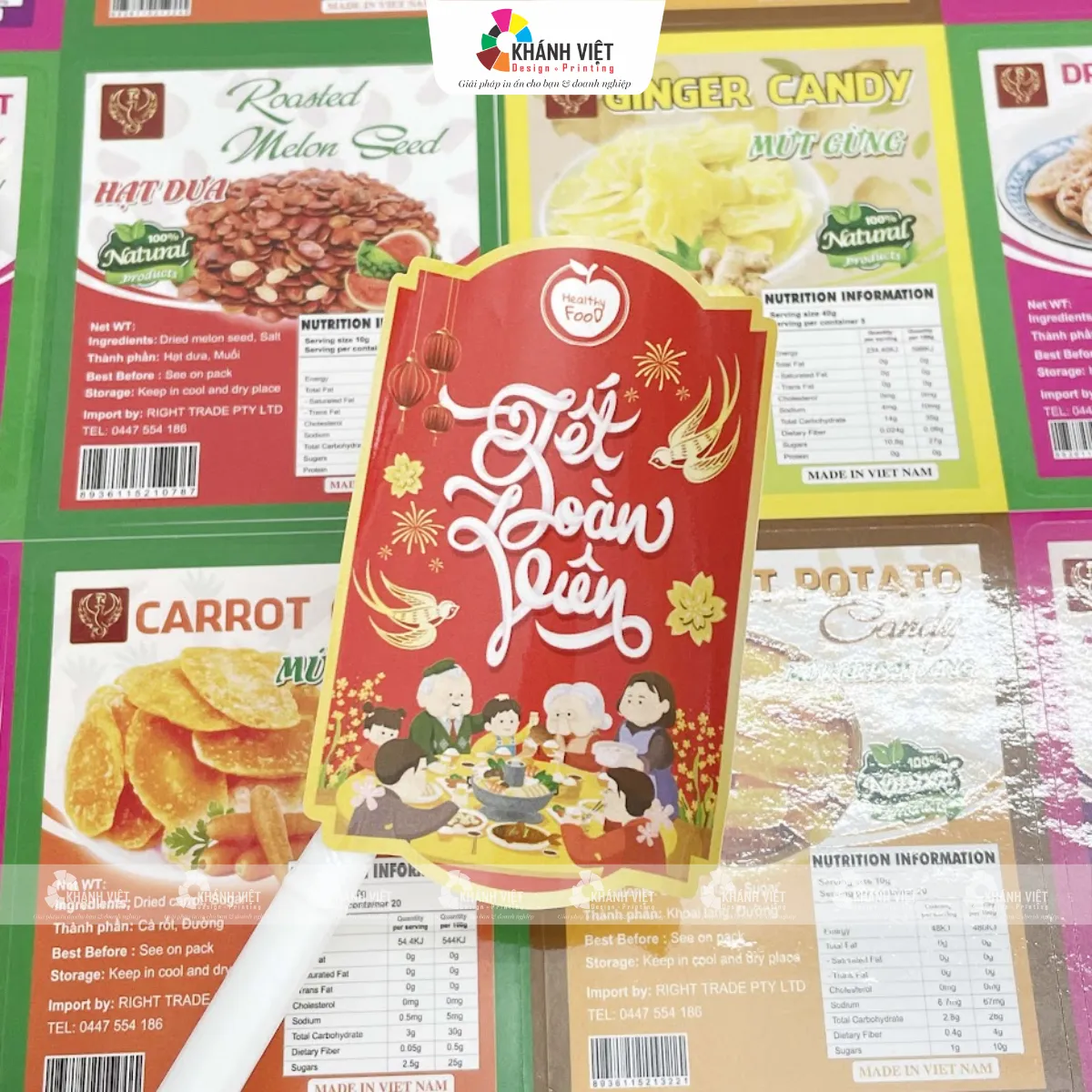 Mẫu tem quà tết decal nhựa chống nước